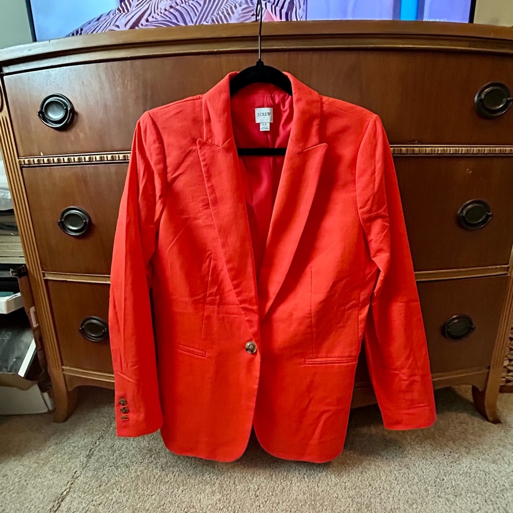 J. Crew Vibrant Orange Blazer - Size 12 NWOT